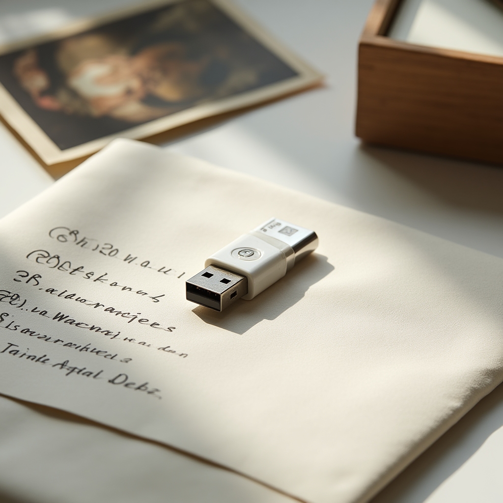 USB memorija s organiziranim digitalnim datotekama uspomena